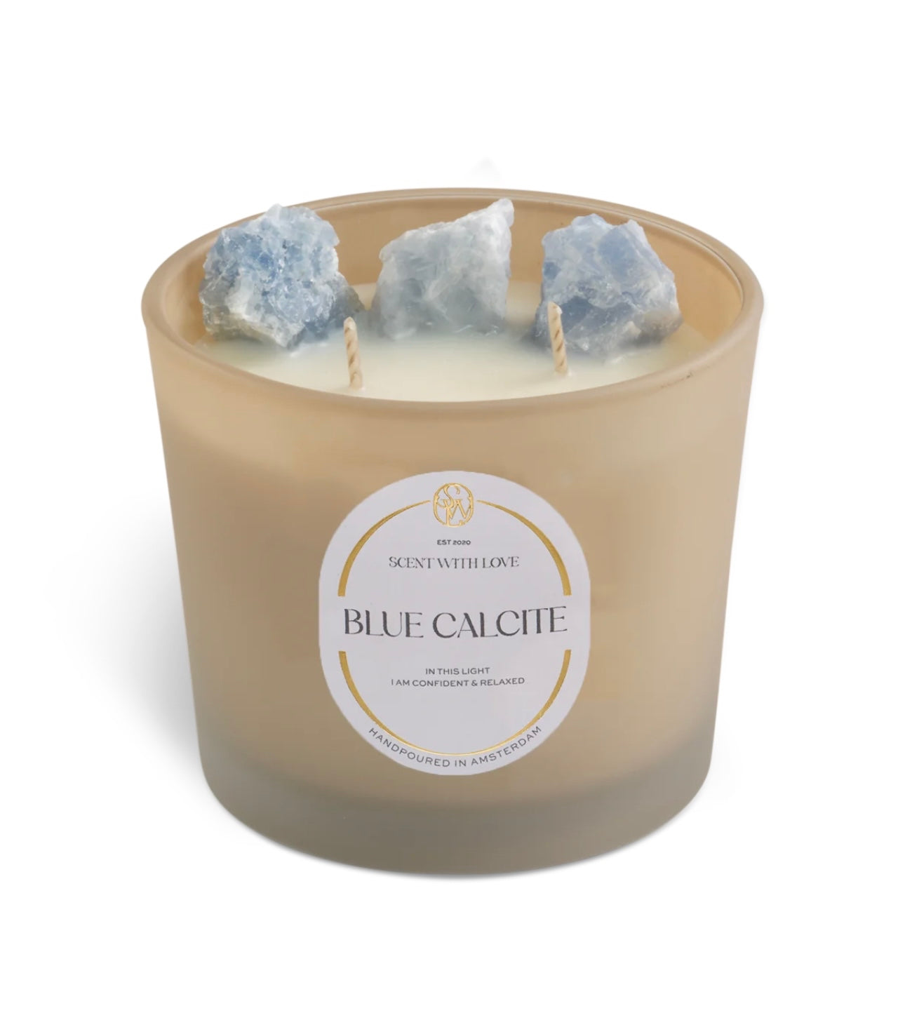 Blue Calcite Candle