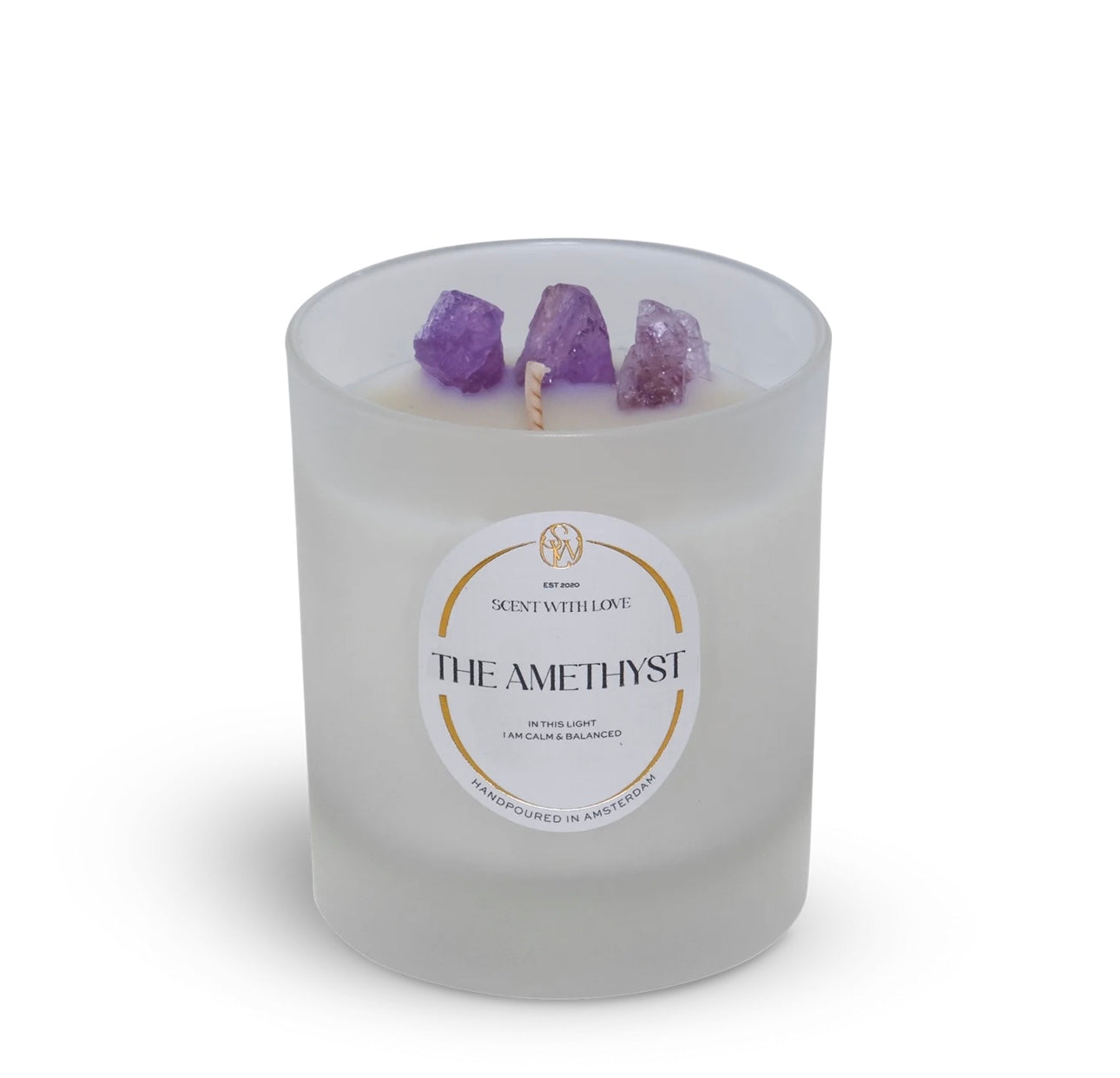 Frosted Amethyst Candle