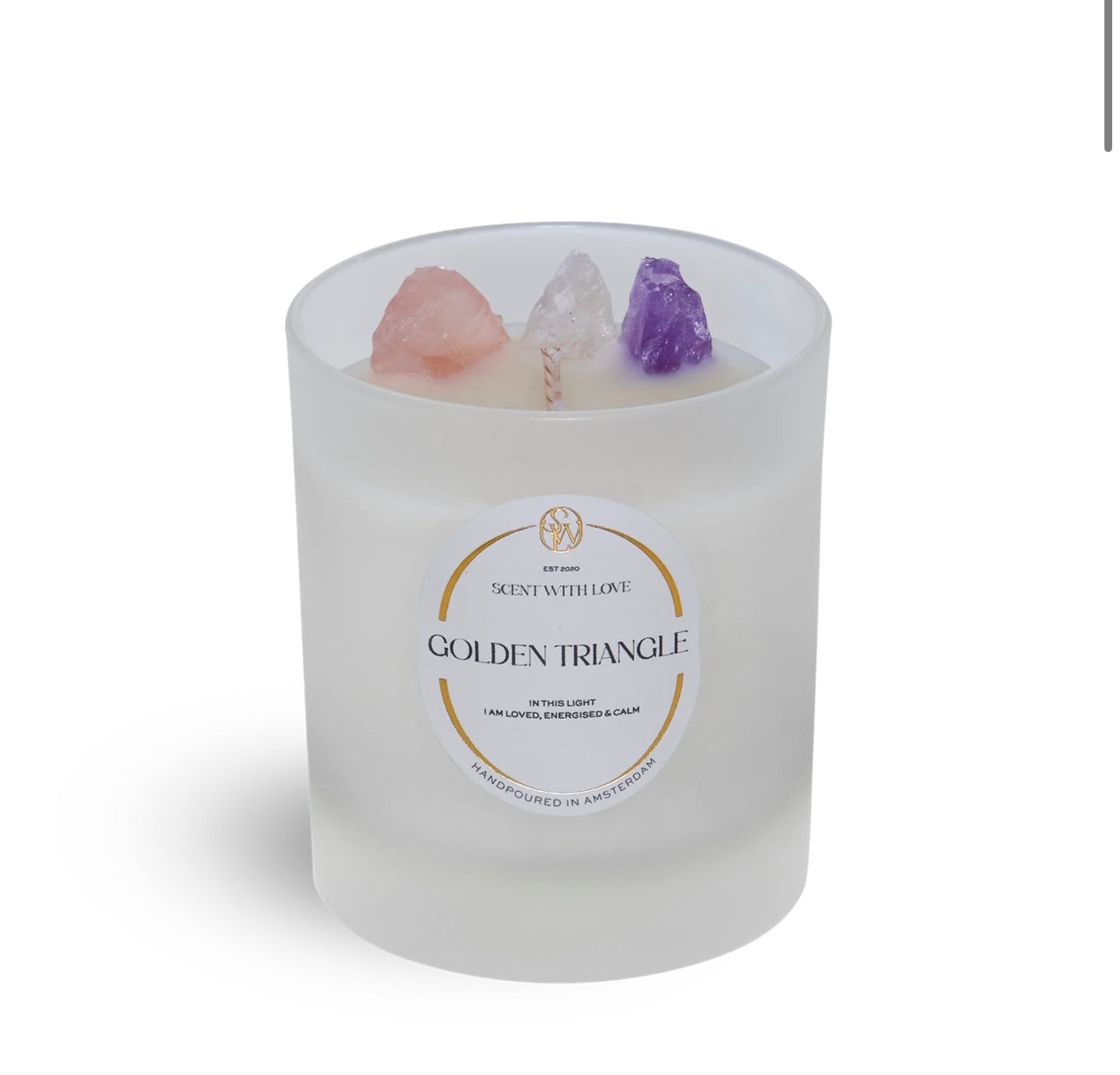 Golden Triangle Candle Frosted