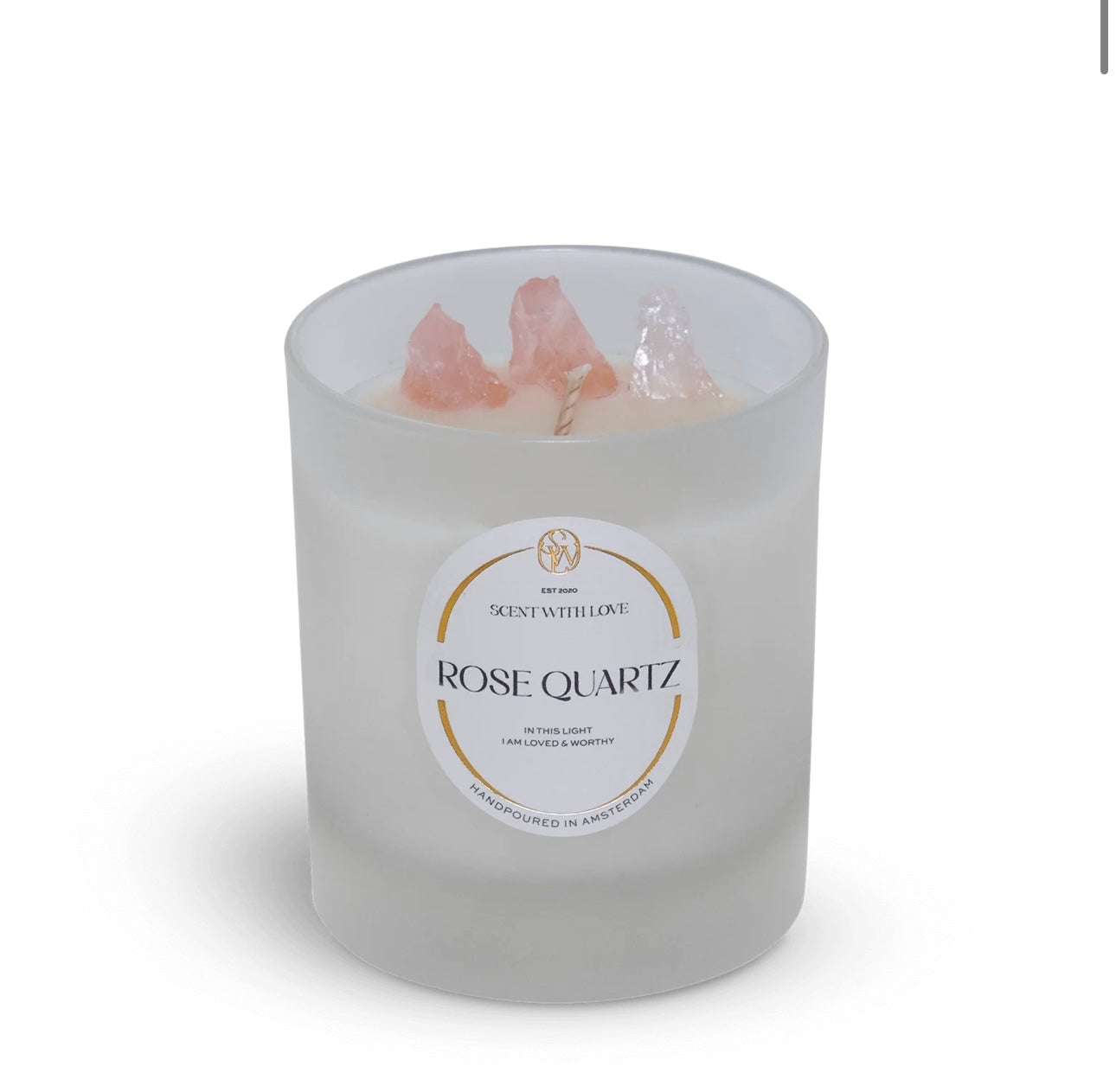 Rose Quartz Candle Frosted