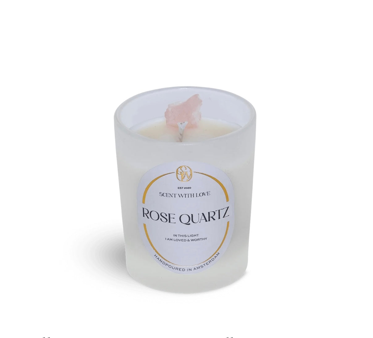 Small Rose Quartz Candle